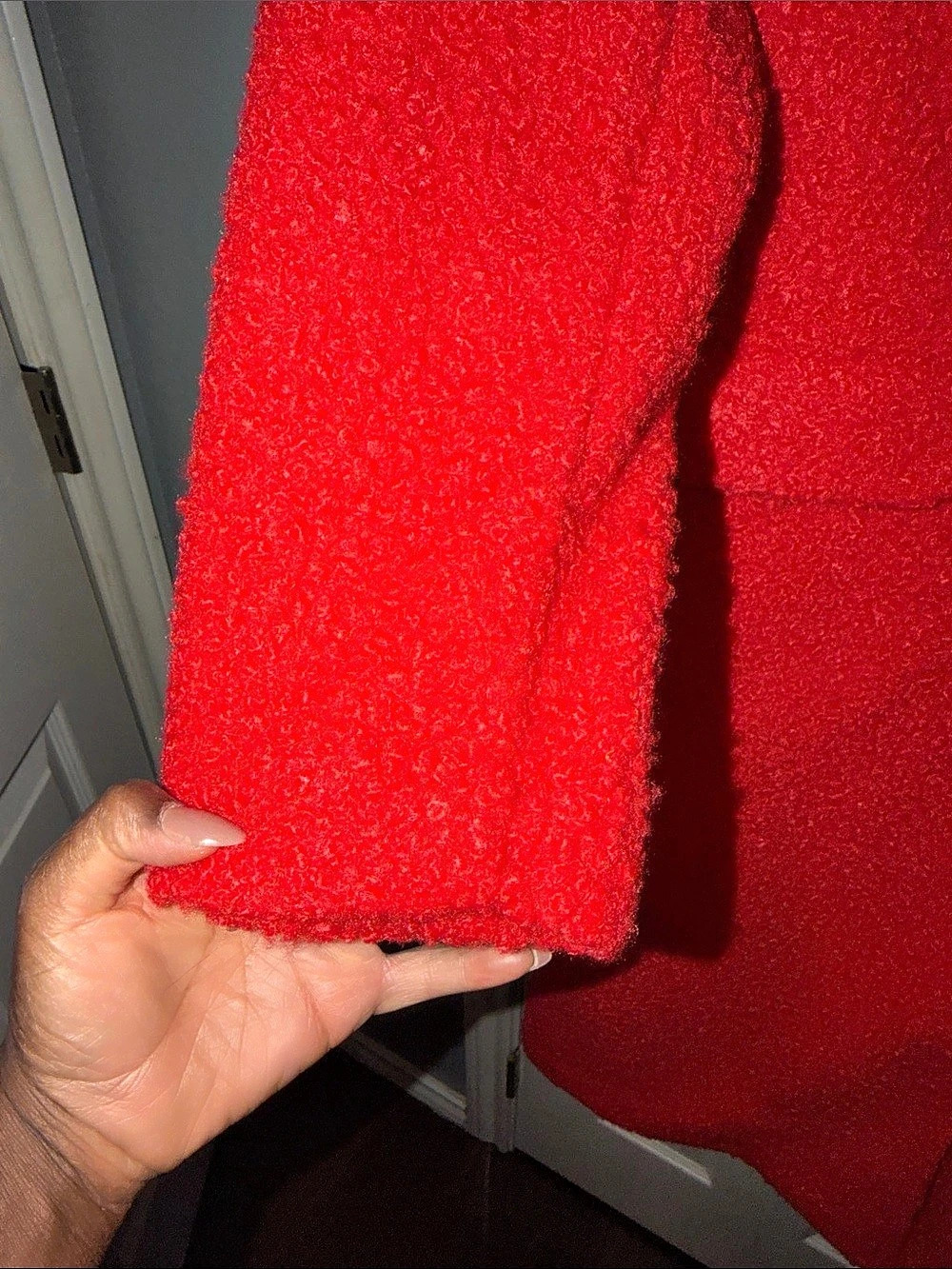 Lauren Conrad Red Orange Teddy Sherpa Coat Jacket Size Medium - Picture 8 of 12